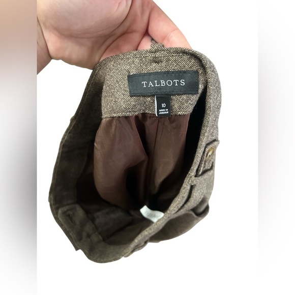 Talbots wool blend brown straight leg high rise trouser dress pants - Picture 4 of 5